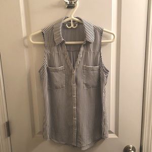 Express black and white size small button up tank